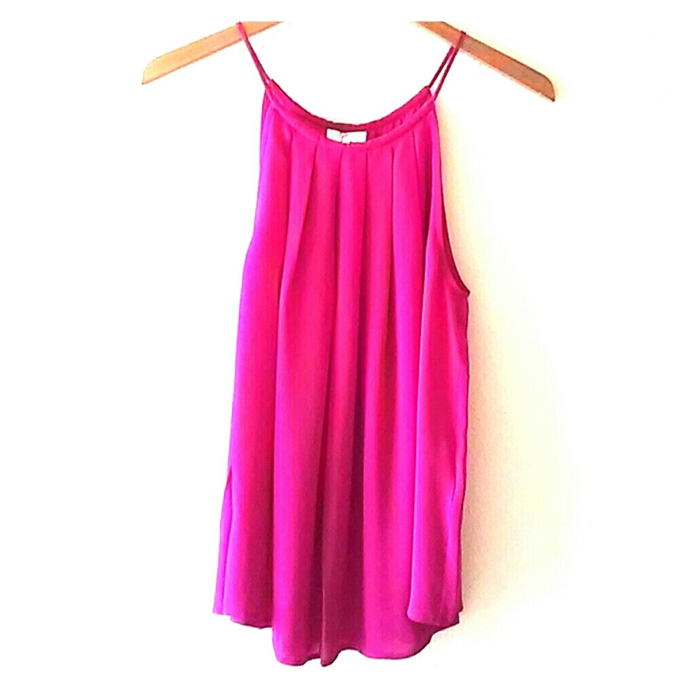 JOIE Pink Pleated Tank Cami Blouse Top